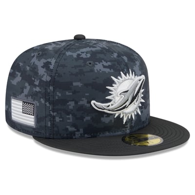 Miami Dolphins New Era 2026 Salute To Service 59FIFTY Fitted Hat - Black