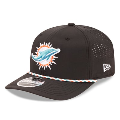 Miami Dolphins New Era 9SEVENTY Adjustable Hat - Black