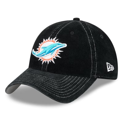 Miami Dolphins New Era Corduroy Casual Classic Adjustable Hat - Black