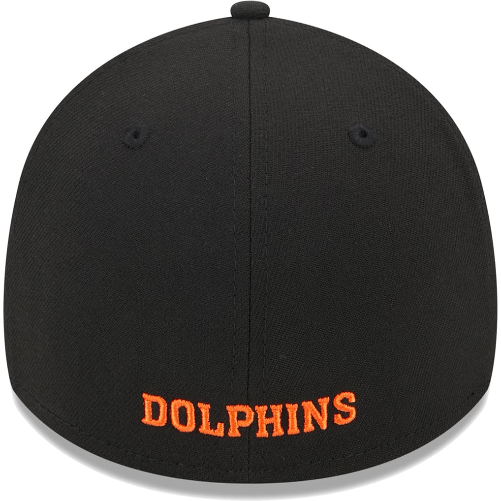 Miami Dolphins New Era Throwback Main 39THIRTY Flex Hat - Black