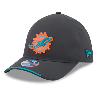 Miami Dolphins New Era 2026 Sideline Cold Weather  39THIRTY M-Crown Stretch Hat - Charcoal