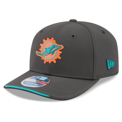 Miami Dolphins New Era 2026 Sideline Cold Weather  9SEVENTY Adjustable Hat - Charcoal