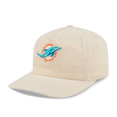 Miami Dolphins New Era Corduroy 19TWENTY Adjustable Hat - Cream