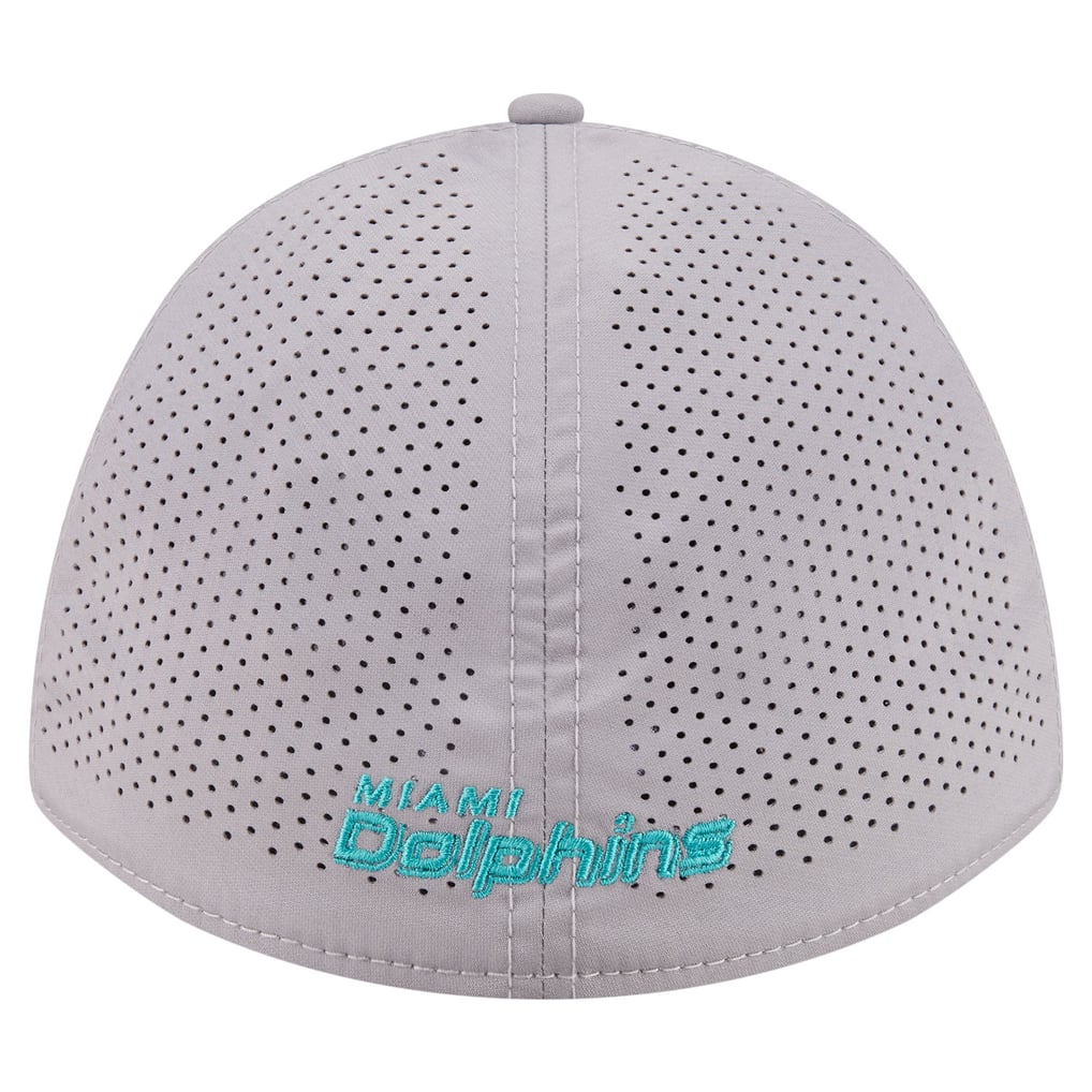 Miami Dolphins New Era 39THIRTY M-Crown Stretch Hat - Gray