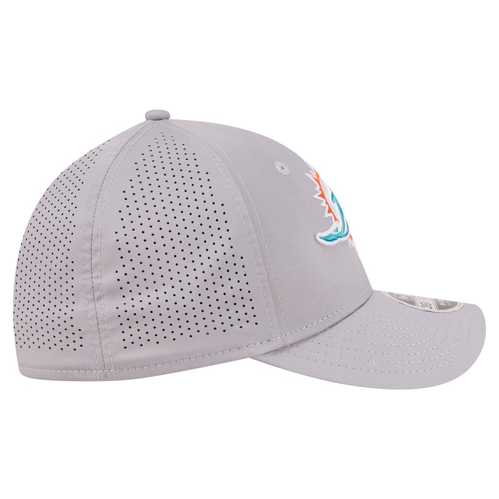 Miami Dolphins New Era 39THIRTY M-Crown Stretch Hat - Gray