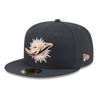 Miami Dolphins New Era Fall Glow 59FIFTY Fitted Hat - Gray