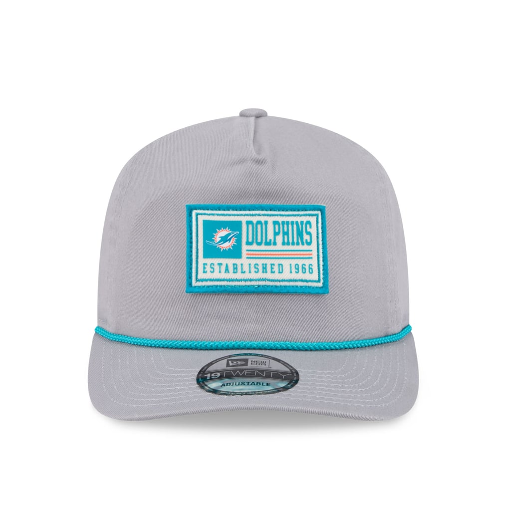 Miami Dolphins New Era Patch 19TWENTY Adjustable Hat - Gray