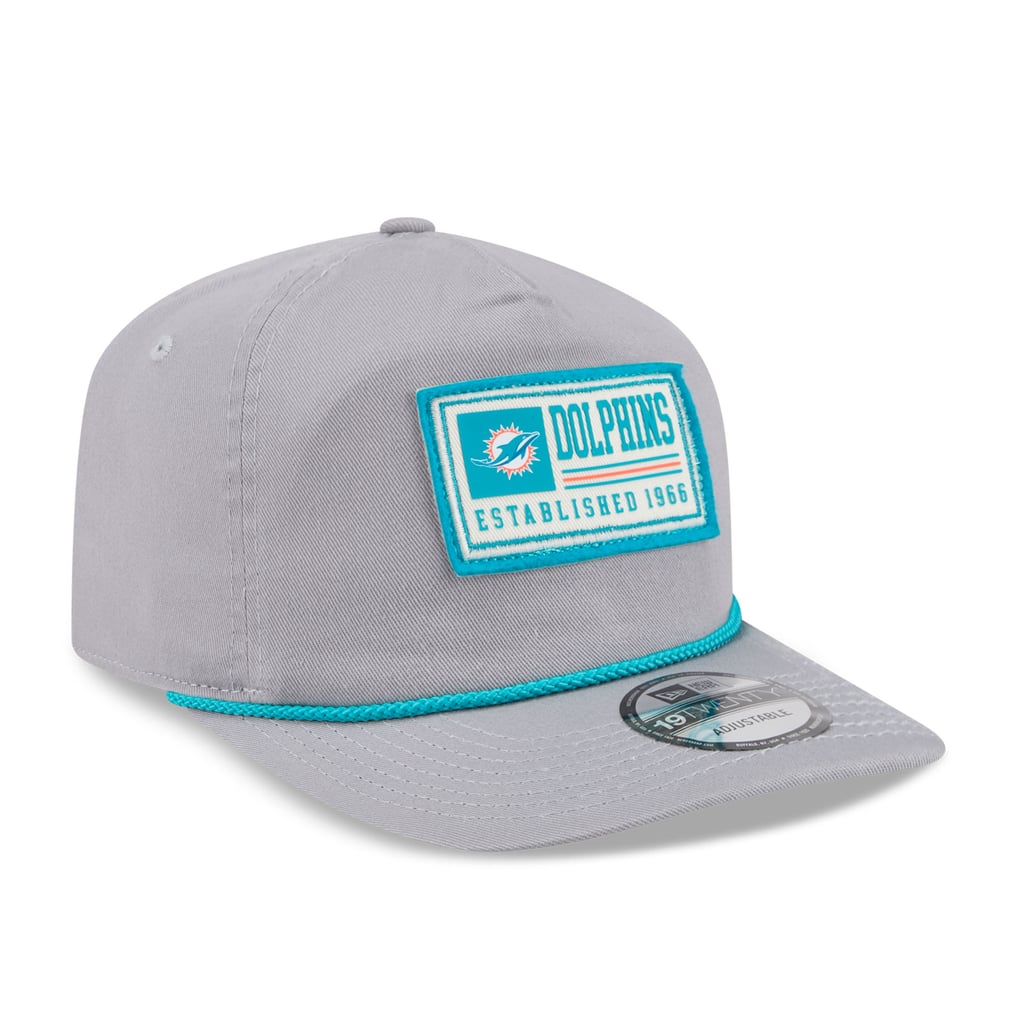 Miami Dolphins New Era Patch 19TWENTY Adjustable Hat - Gray