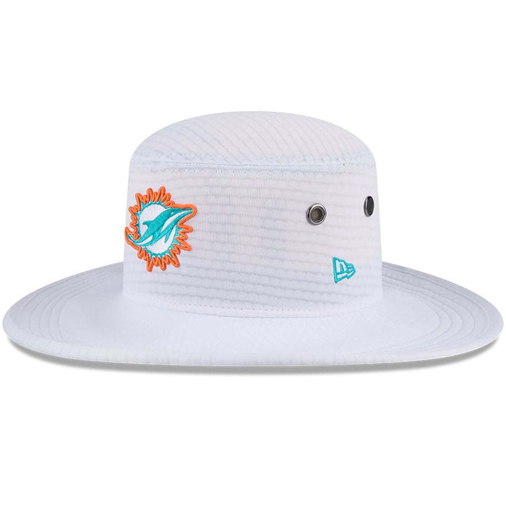 Miami Dolphins New Era 2024 NFL Training Camp Panama Bucket Hat - White