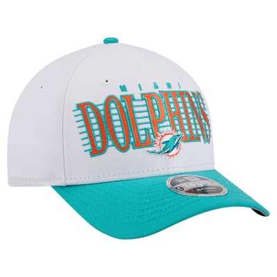 Miami Dolphins New Era Loyal 9FORTY M-Crown Adjustable Hat - White/Aqua