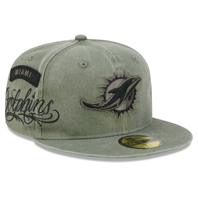 Miami Dolphins New Era x BJ Betts 2026 Salute To Service 59FIFTY Fitted Hat - Olive