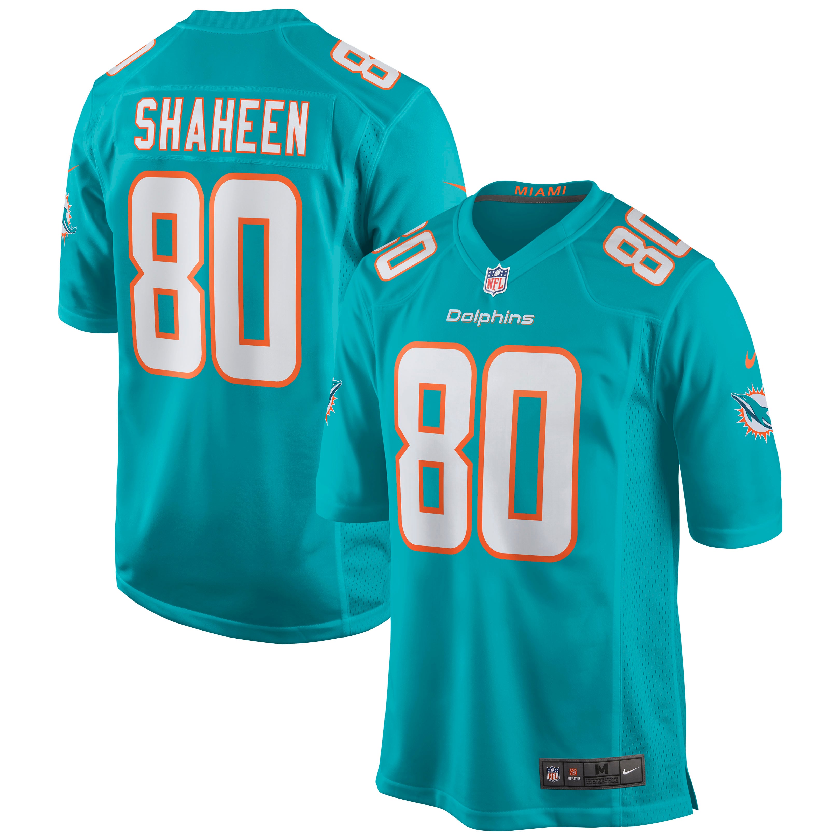Men's Nike Adam Shaheen Aqua Miami Dolphins Game Jersey