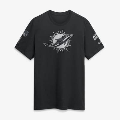  Miami Dolphins Nike 2026 Salute to Service Slub T-Shirt - Black
