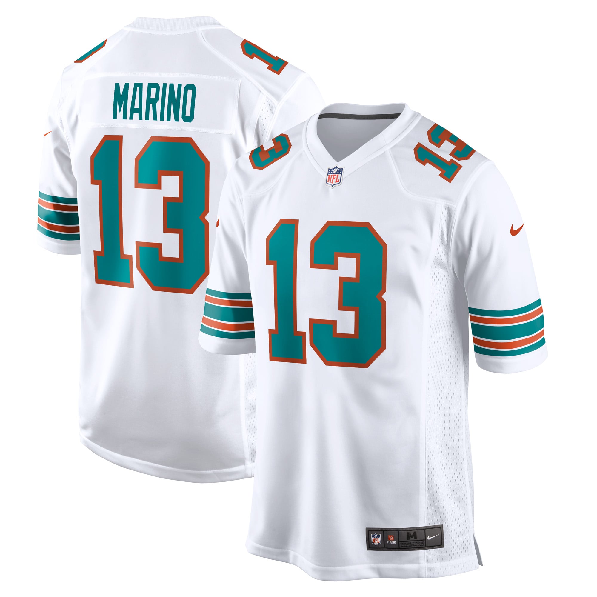 thumbnail image 2 of Dan Marino Miami Dolphins Custom-Sewn Football Jersey – Teal/White, S-3XL, Unbranded 2 of 5