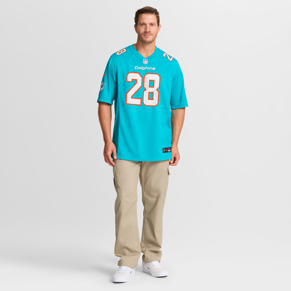 De’Von Achane Miami Dolphins Nike Game Jersey - Aqua