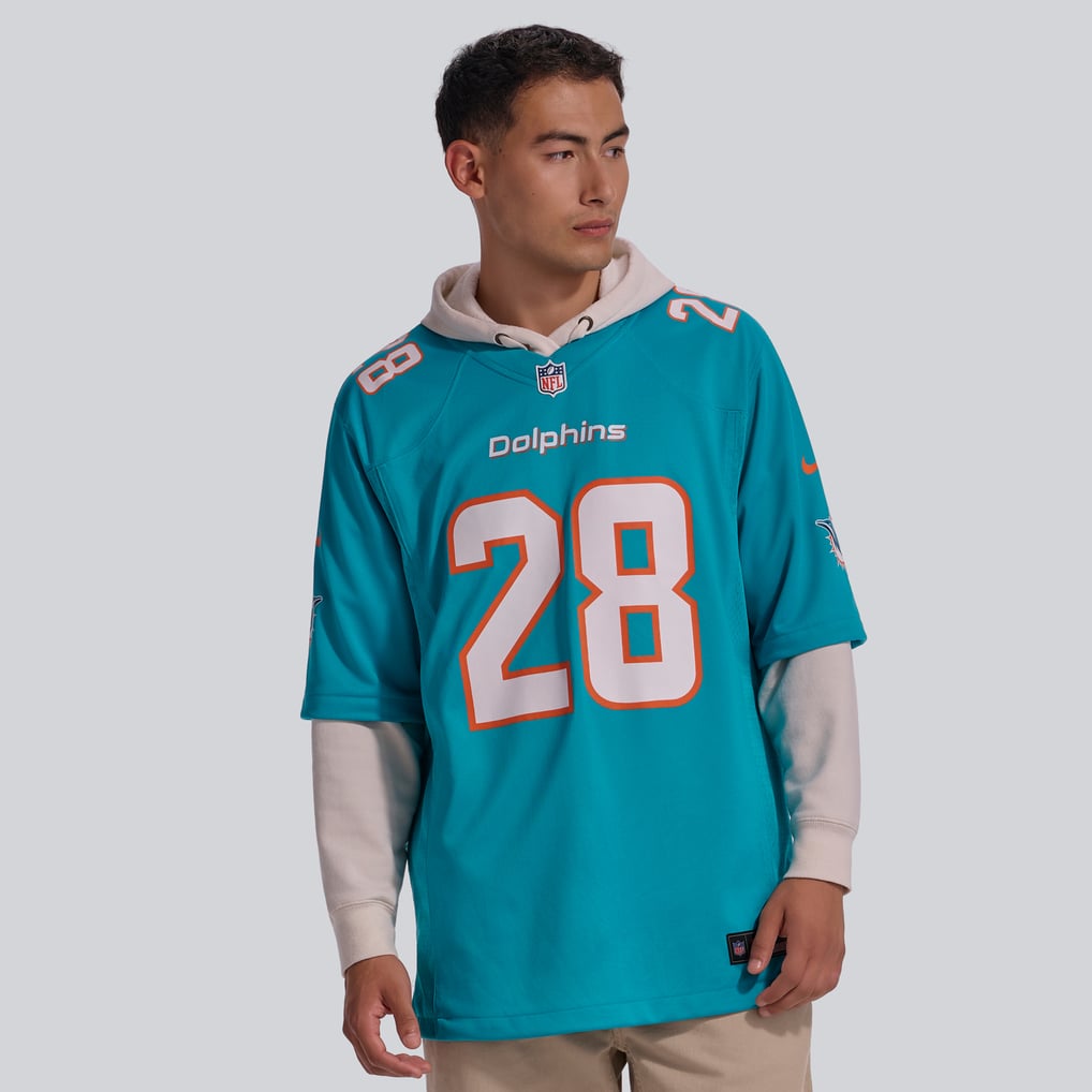 De’Von Achane Miami Dolphins Nike Player Game Jersey - Aqua
