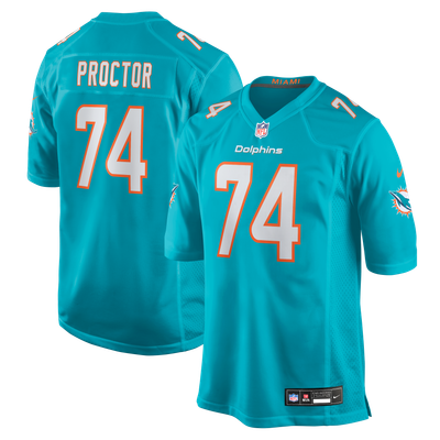 Kadyn Proctor Miami Dolphins Nike Game Jersey - Aqua