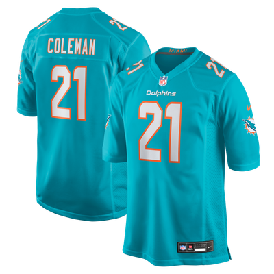 Kevin Coleman Miami Dolphins Nike Game Player Jersey - Aqua