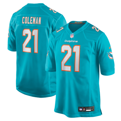 Kevin Coleman Miami Dolphins Nike Team Game Jersey - Aqua