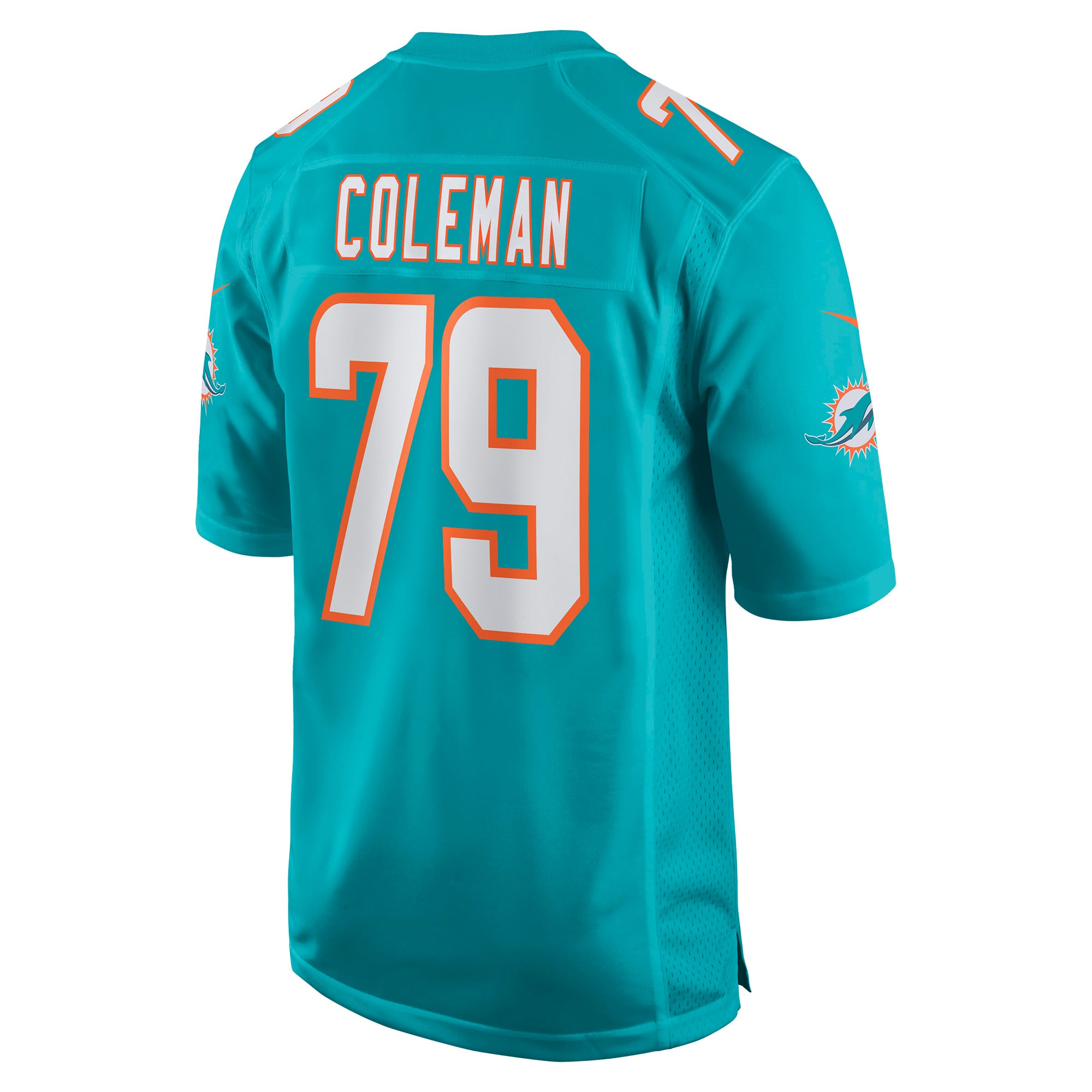 Men's Nike Larnel Coleman Aqua Miami Dolphins Game Jersey