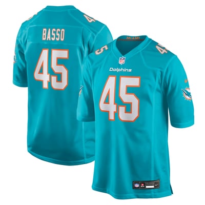 Luke Basso Miami Dolphins Nike Team Game Jersey - Aqua