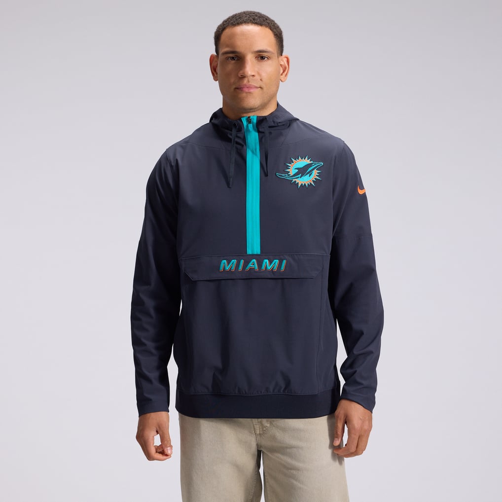  Miami Dolphins Nike Rivalries Collection Sideline Anorak Half-Zip Jacket - Navy