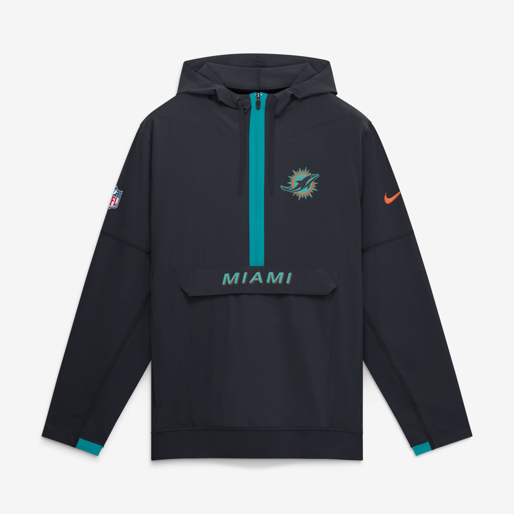  Miami Dolphins Nike Rivalries Collection Sideline Anorak Half-Zip Jacket - Navy