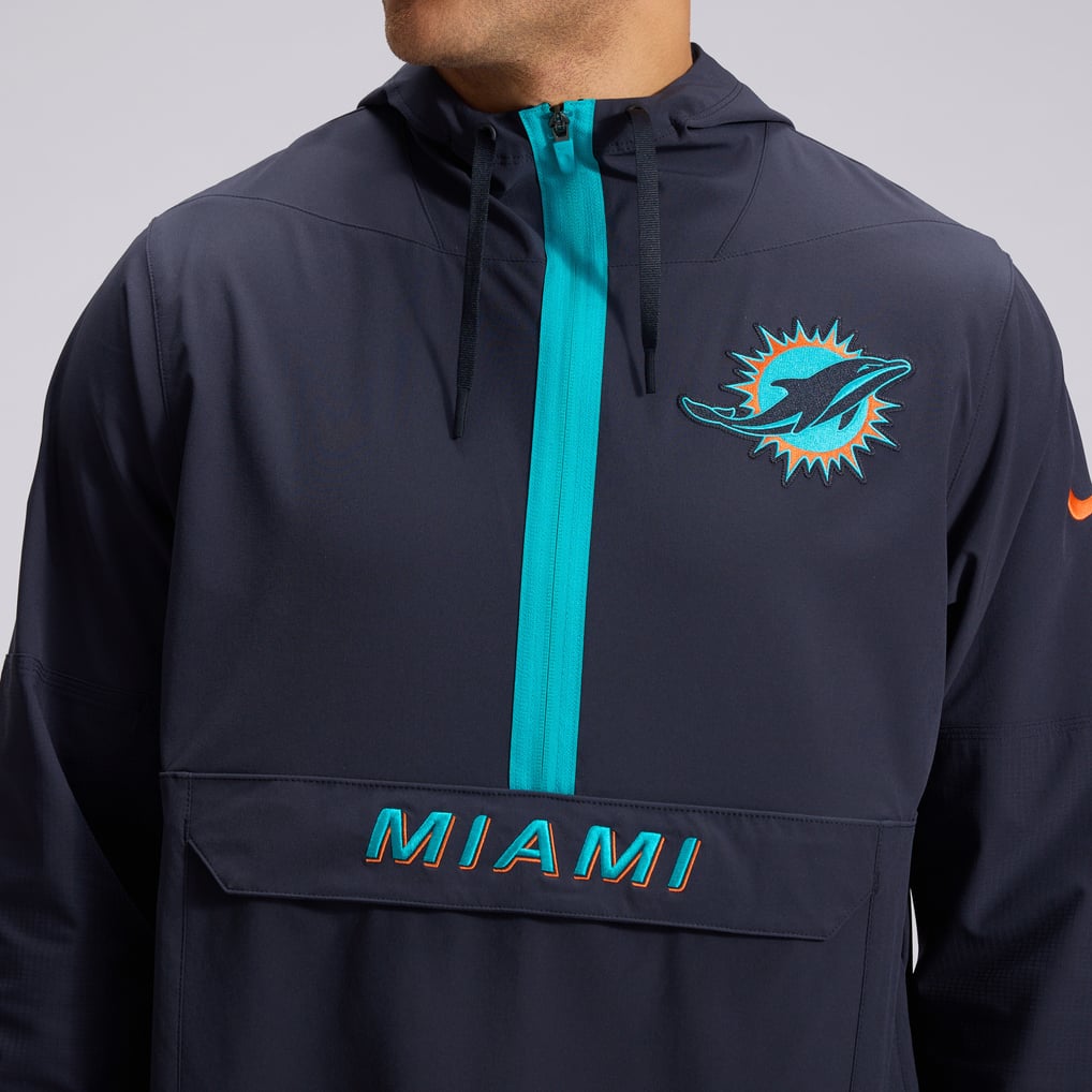 Miami Dolphins Nike Rivalries Collection Sideline Anorak Half-Zip Jacket - Navy