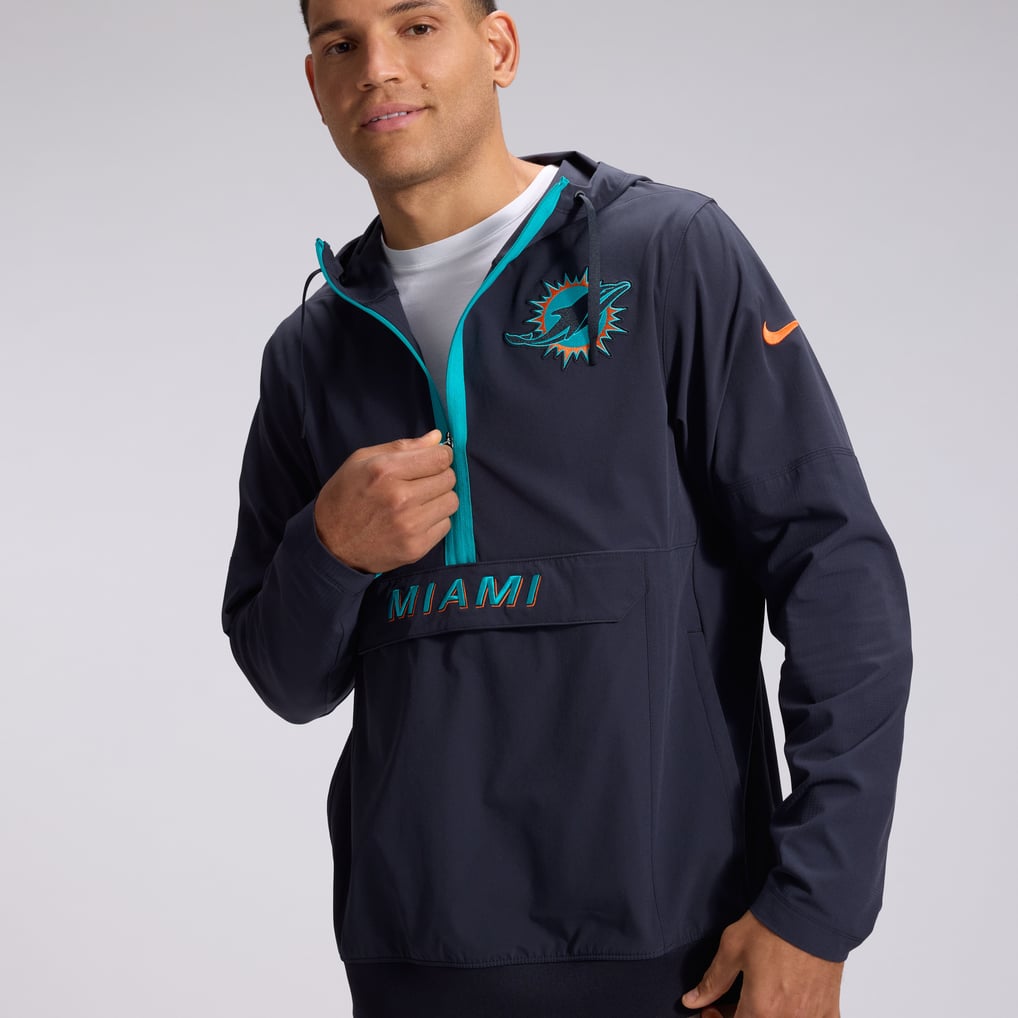  Miami Dolphins Nike Rivalries Collection Sideline Anorak Half-Zip Jacket - Navy