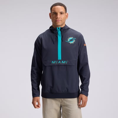  Miami Dolphins Nike Rivalries Collection Sideline Anorak Half-Zip Jacket - Navy