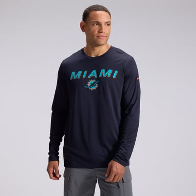  Miami Dolphins Nike Rivalries Collection Sideline Legend Long Sleeve T-Shirt - Navy