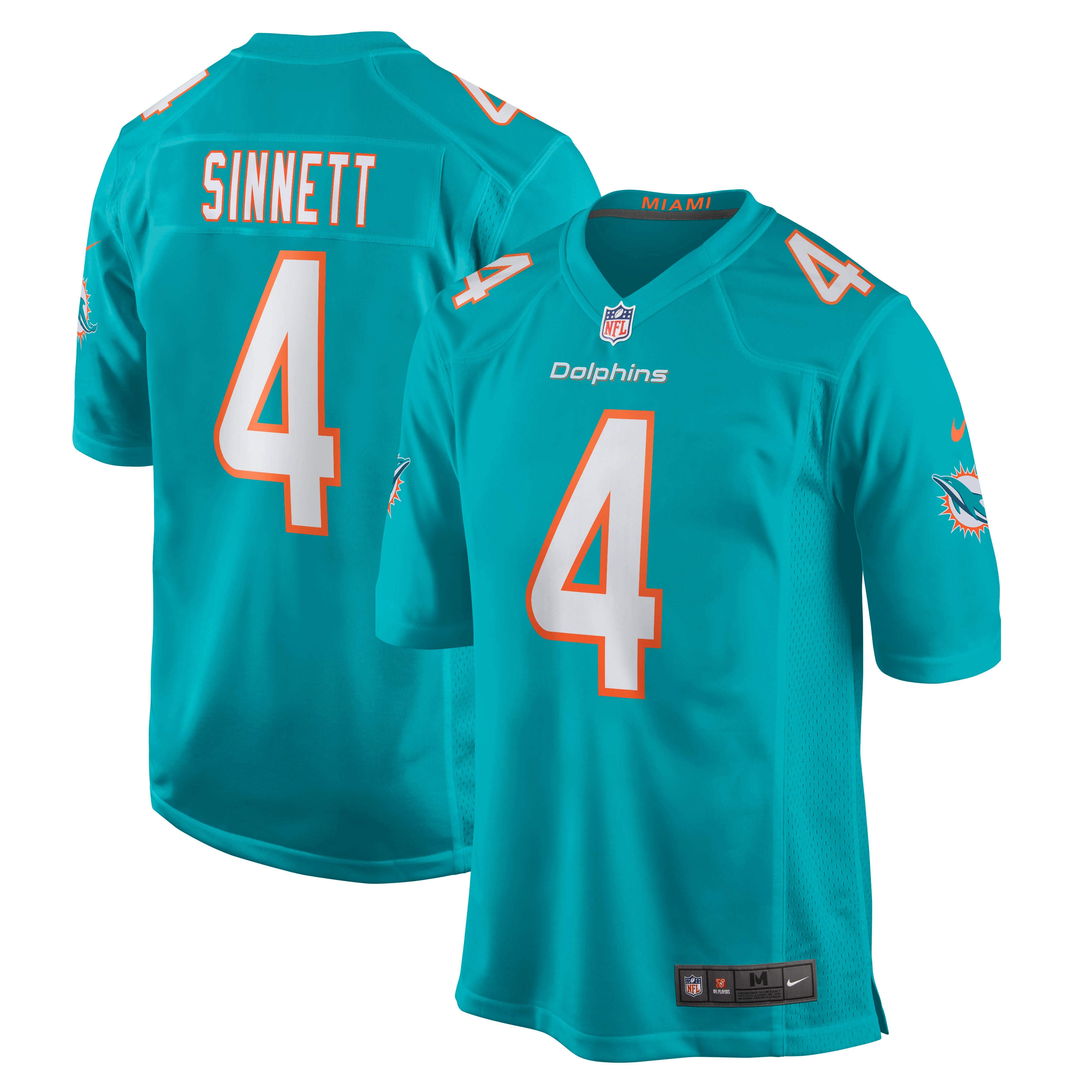 Men's Nike Reid Sinnett Aqua Miami Dolphins Game Jersey