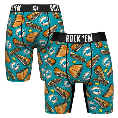  Miami Dolphins Rock Em Cuban Sandwich Boxer Briefs - Aqua