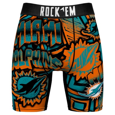  Miami Dolphins Rock Em Sketched Out Boxer Briefs - Aqua