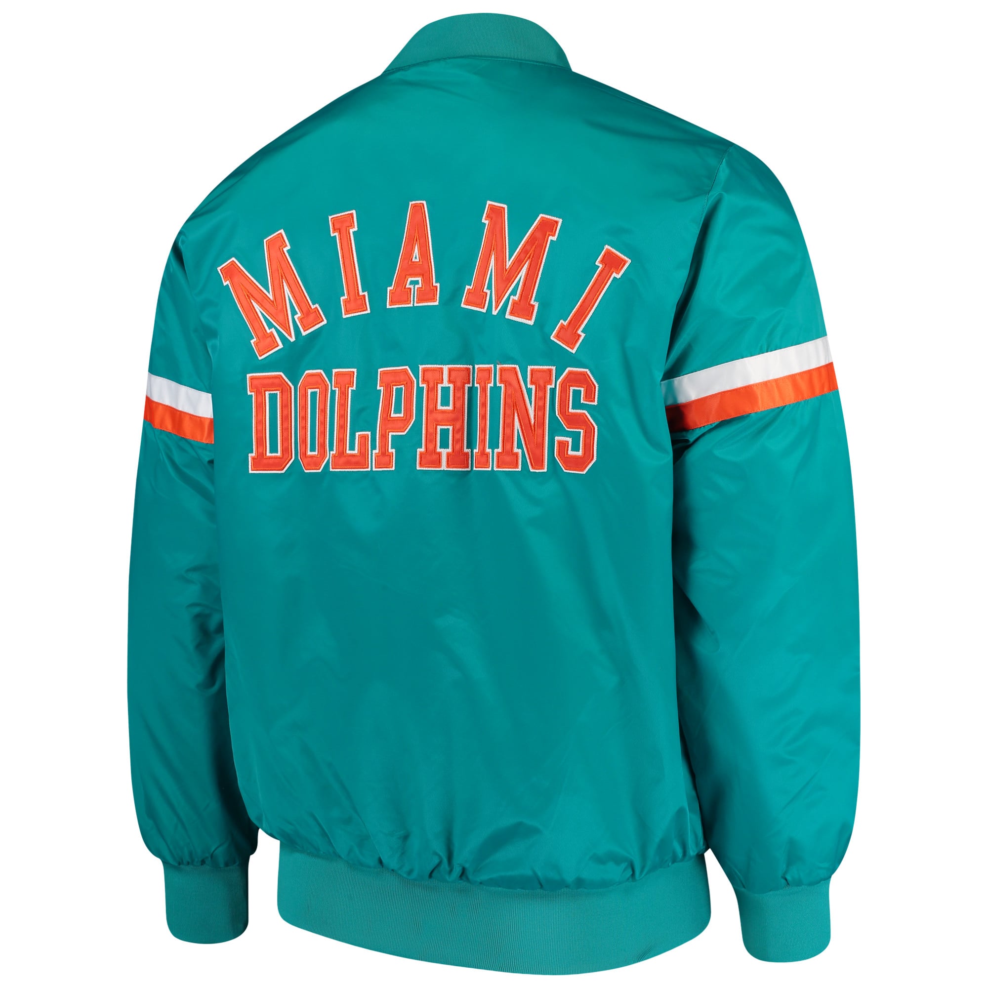 Men's Starter Aqua Miami Dolphins Champ Satin Varsity Jacket