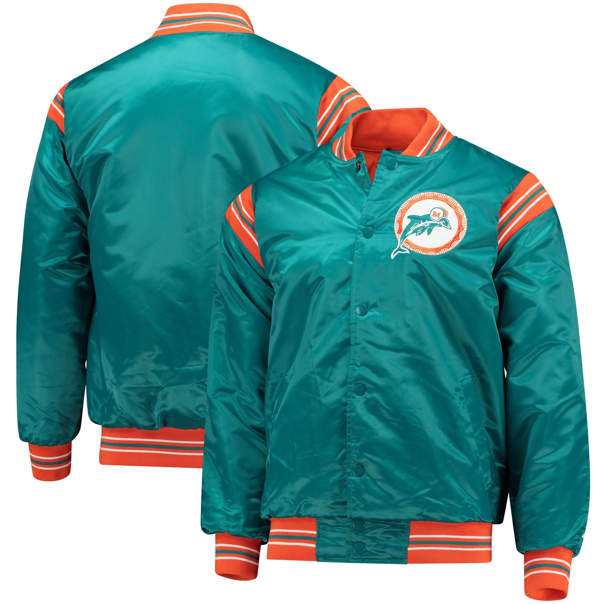 Men's Starter Aqua Miami Dolphins Enforcer Throwback Jacket