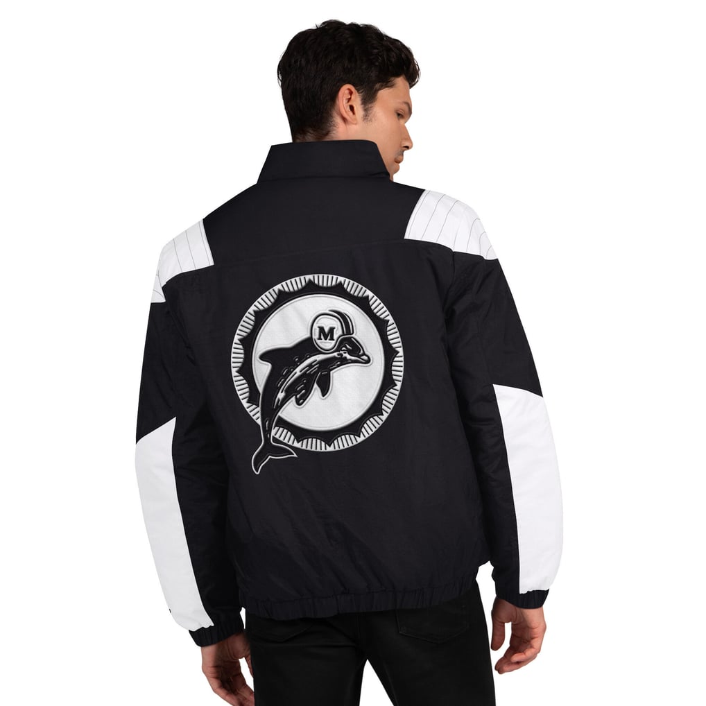 Miami Dolphins Starter Gridiron Throwback Half-Zip Jacket - Black