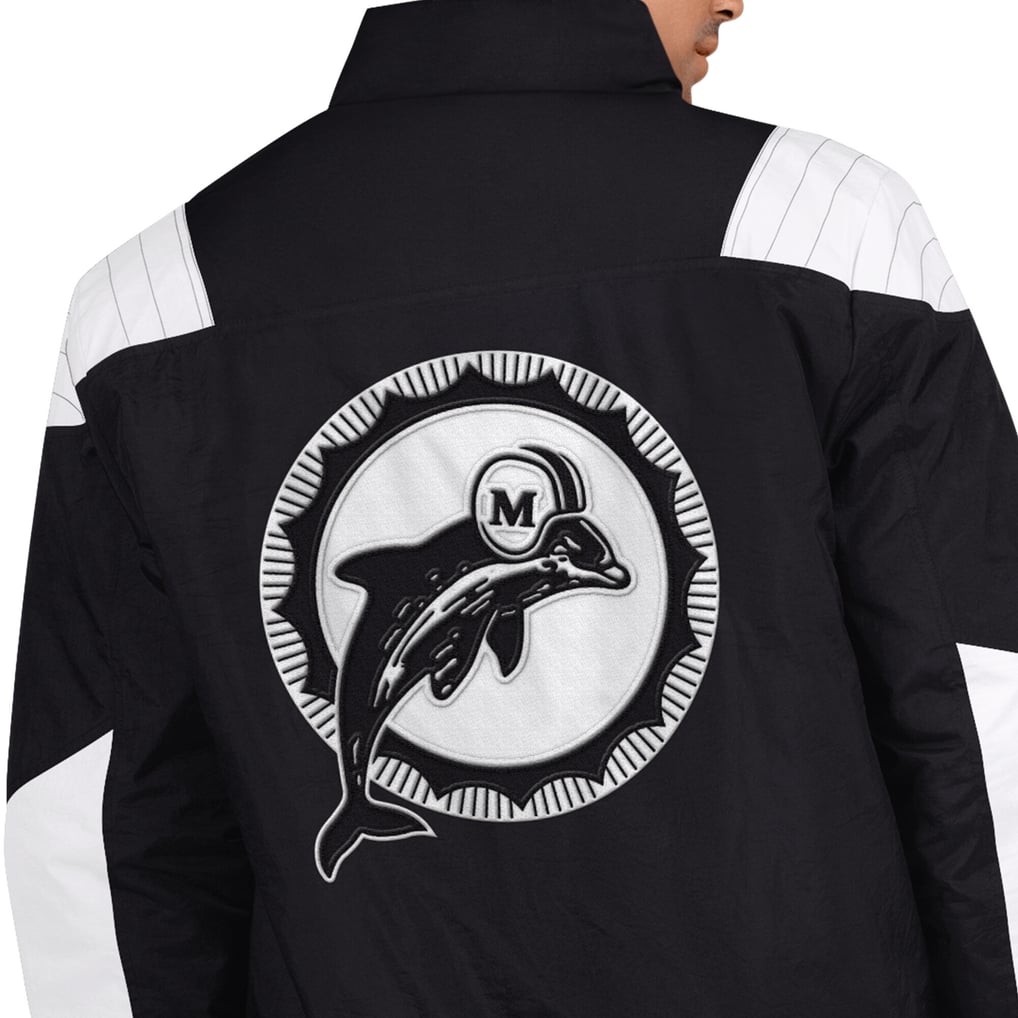 Miami Dolphins Starter Gridiron Throwback Half-Zip Jacket - Black