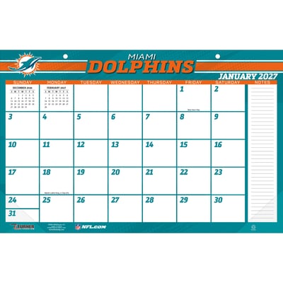 Miami Dolphins 17" x 11" Desk Pad Calendar