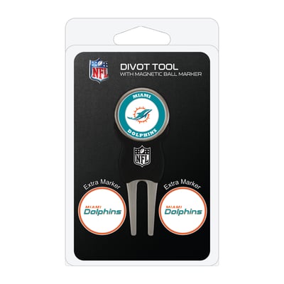 Miami Dolphins Golf Divot Tool Pack with 3 Magnetic Markers