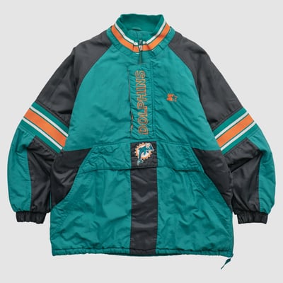 Miami Dolphins Starter 90s 1/4 Zip Jacket - Teal - L by Fanatics Real Vintage