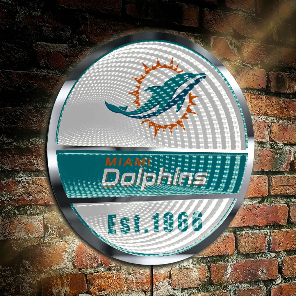 Miami Dolphins Three-Cell Circular Infinity Light