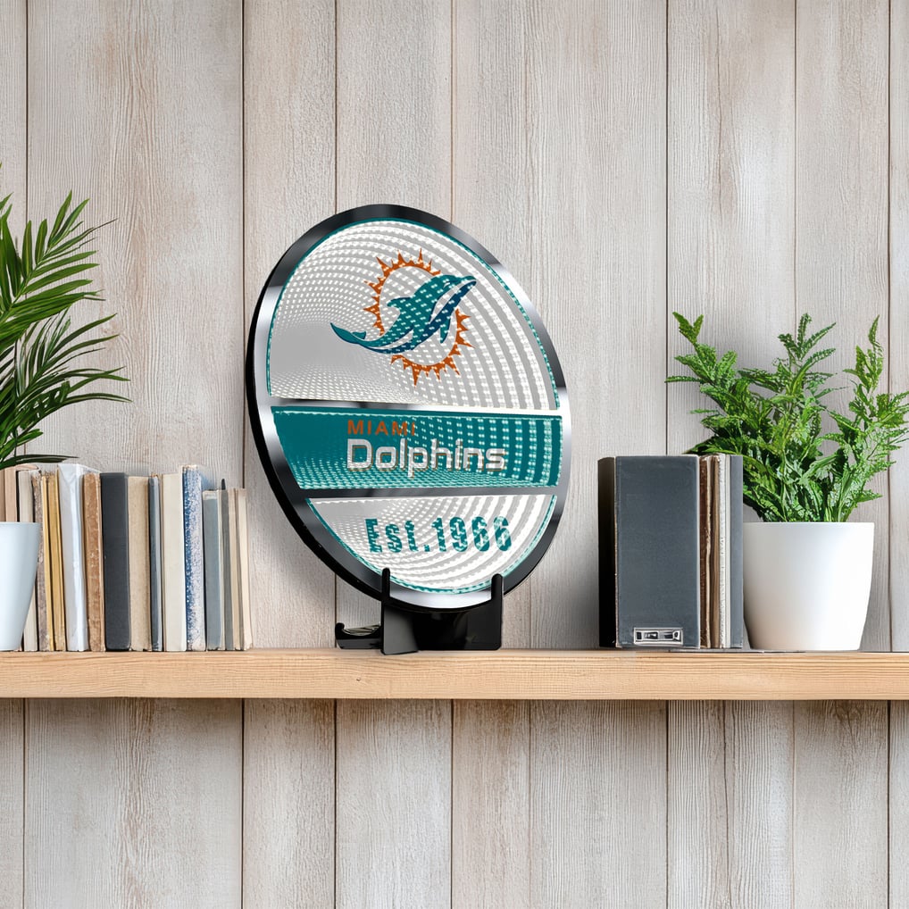 Miami Dolphins Three-Cell Circular Infinity Light