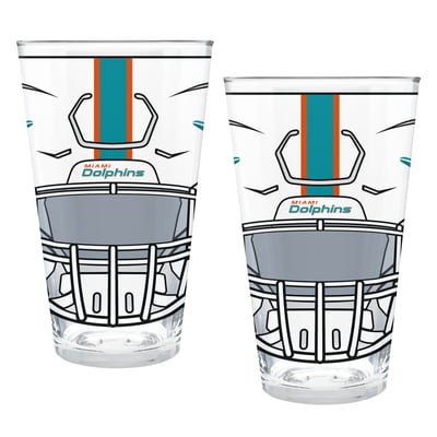 Miami Dolphins Two-Piece 16oz. Helmet Pint Glass Set