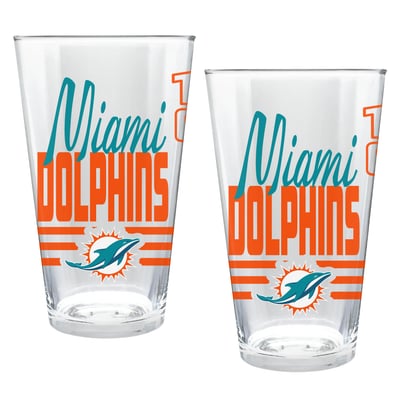 Miami Dolphins Two-Piece 16oz. Heritage Pint Glass Set