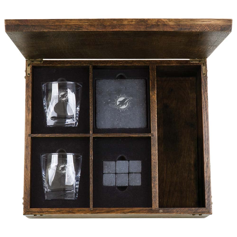 Miami Dolphins Whiskey Box Gift Set