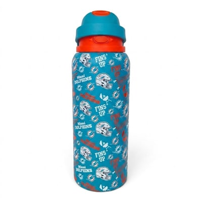 Miami Dolphins Pegasus 32oz. Game Day Pennant Stainless Steel ProPress Water Bottle