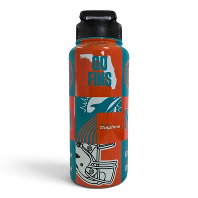 Miami Dolphins Pegasus 32oz Stainless Steel ProPress Water Bottle