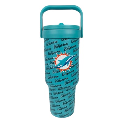 Miami Dolphins Pegasus 40oz. 5-D Logo Wordmark Stainless Steel ProCarry Tumbler