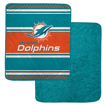 Miami Dolphins Pegasus 60" x 70" Checkered Dash Faux Fur Blanket